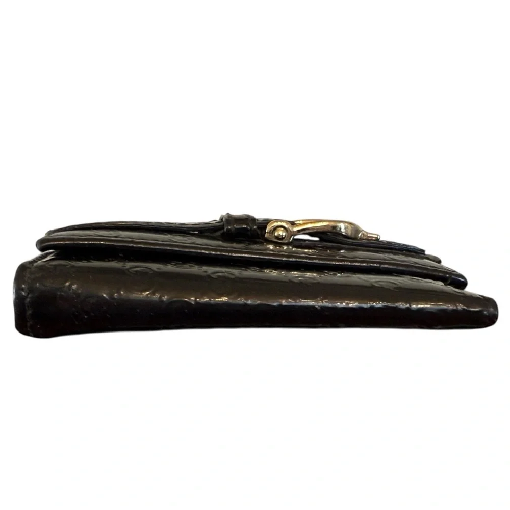 GUCCI Black Patent Leather Micro Guccisima Six Key Holder / Case EUC 🖤